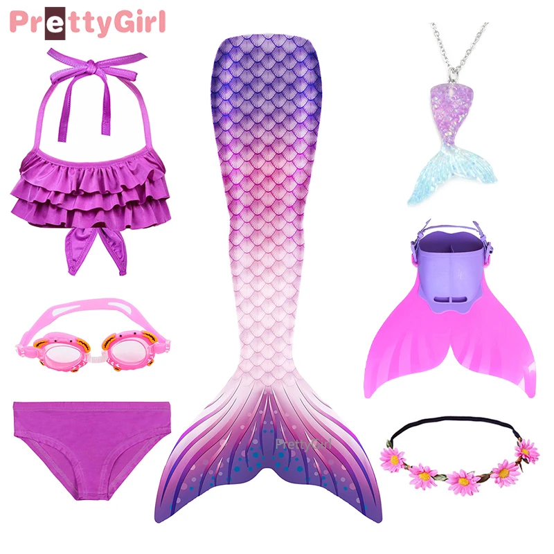 Детский купальный костюм русалочка с хвостом и бикини|Костюмы для девочек| |