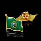 Патриотический металлический защитный значок с флагом штата Вашингтон Северо-Западный США