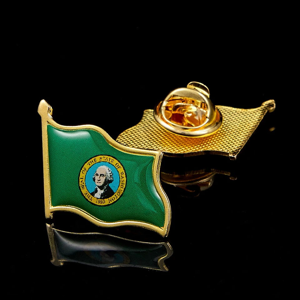 5 шт. позолоченные булавки для воротника с флагом США Вашингтона | Дом и сад