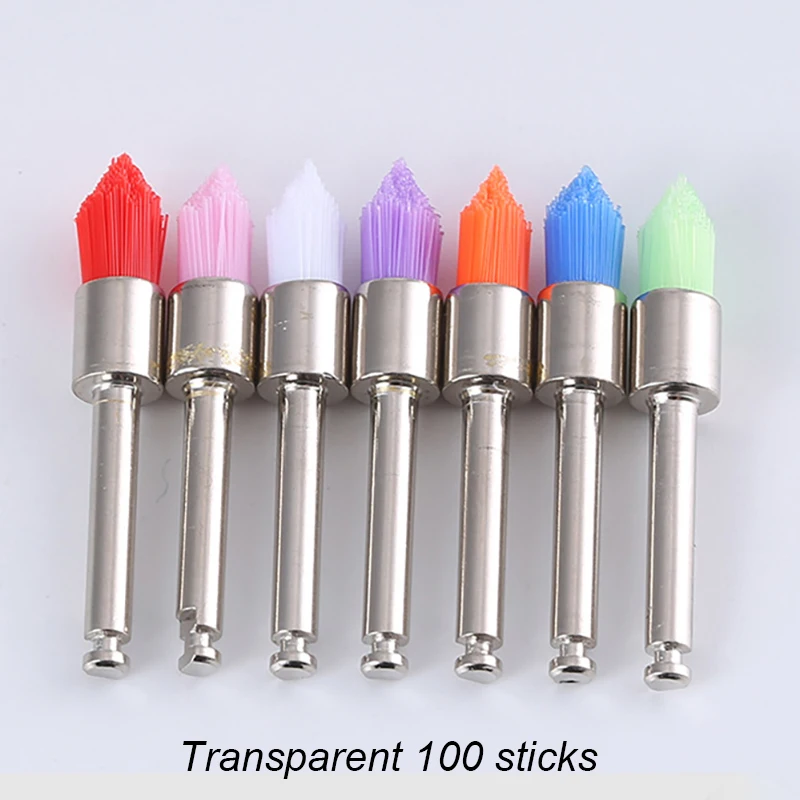 

100pcs Color Nylon Tapered Type Polishing Prophy Brushes Mixed Polish Enquipment Teeth Tool Whitening Clean For Dentistry