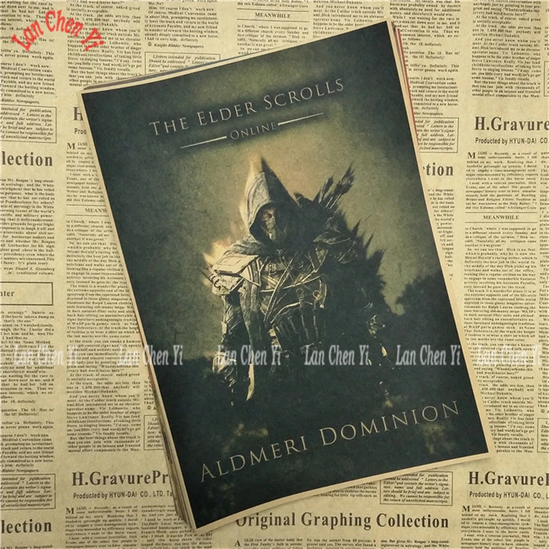 The Elder Scrolls Skyrim Классическая игра плакат на крафт-бумаге Бар Кафе гостиная столовая картина для декора комнаты