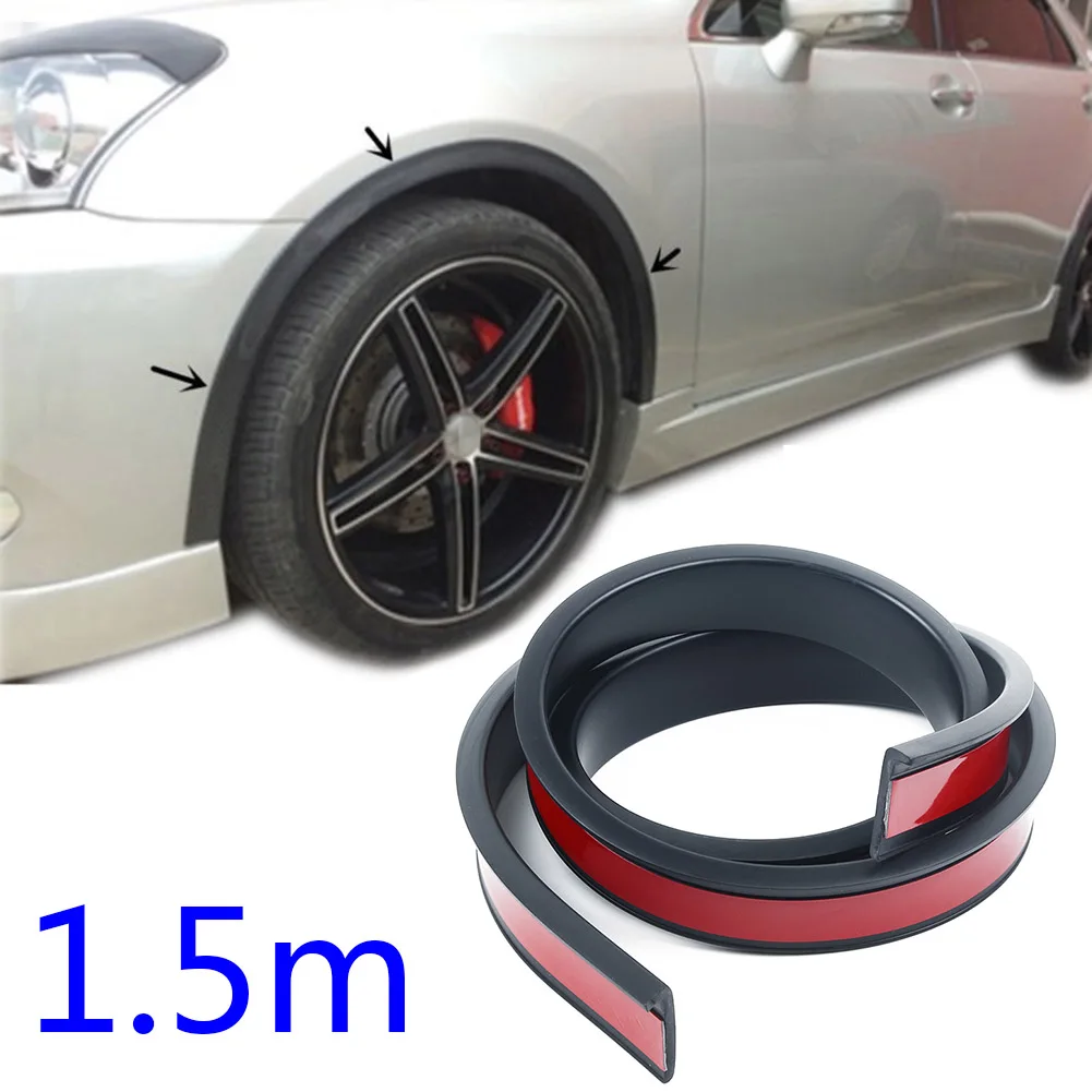 

150*3.8cm Universal Car Wheel Arch Trim Fender Flares Protection Strip Rubber Black Rubber Anti-collision Strip For Most Cars