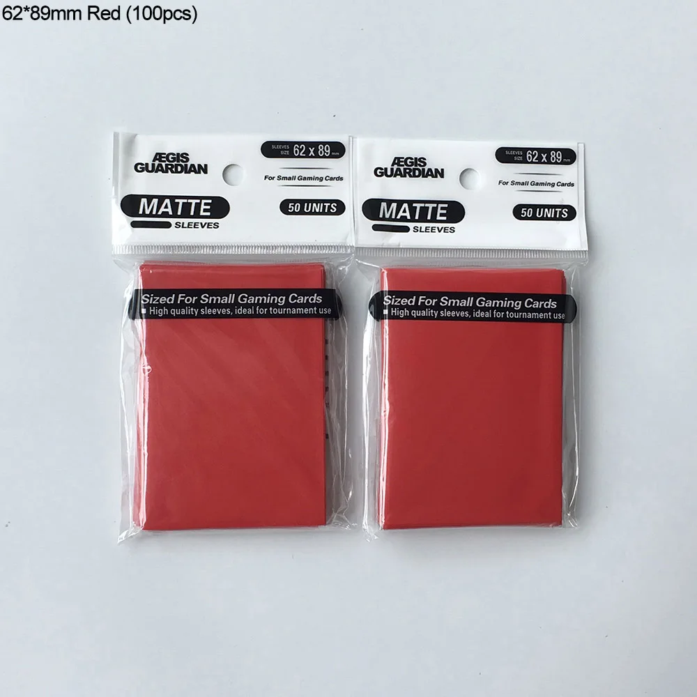 62x89 Red (100ps) Матовый маленький размер(62X89 мм), палубная карта, защита для карт Yu Gi Oh, маленький размер, рукава для карт Yu-Gi-Oh - Цвет: 62x89 Red (100ps)