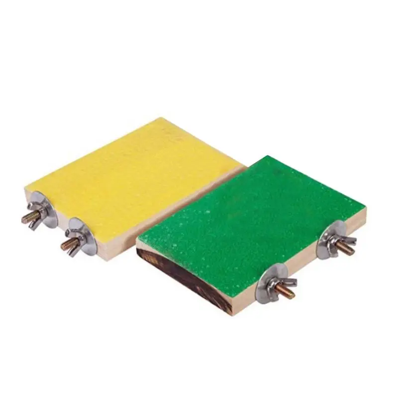 

4Pcs Pet Bird Perch Stand Toys Wooden Parrot Platform Claw Grinding Bar Stick