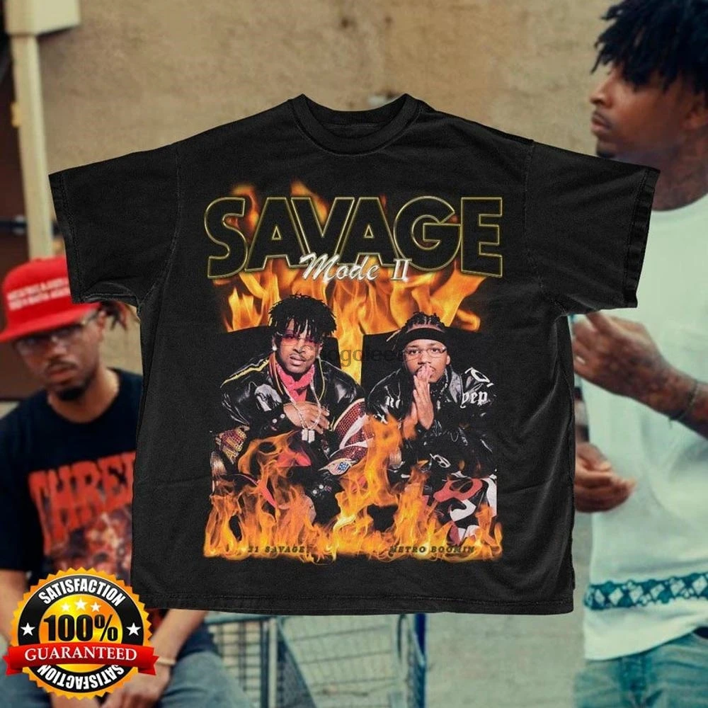 Винтажная Футболка Savage Mode II унисекс рубашка s 21 and Metro Boomin Drop Ограниченная серия ii |