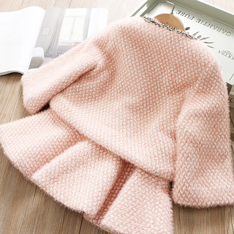 Модный зимний теплый комплект одежды принцессы для девочек детское бархатное