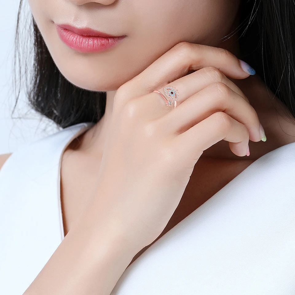 Регулируемое кольцо с цирконом глаз демона кольца из медного сплава покрытием