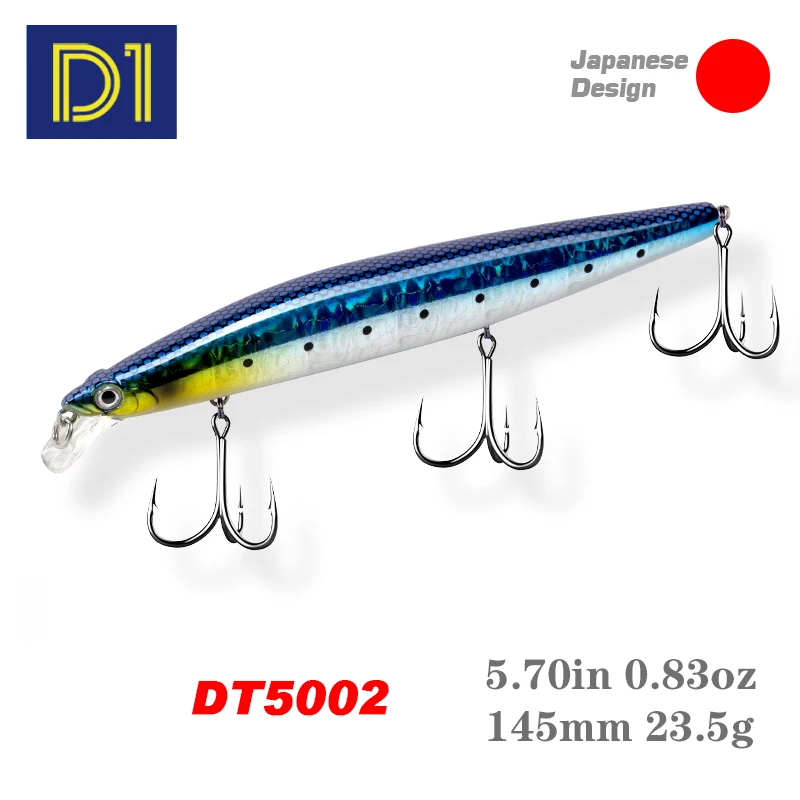 

D1 Minnow Fishing Lure 145mm 23.5g Hard Bait Suspending Artificial Jerkkbait Wobblers For Bass Pike Fishing Tackle DT5002