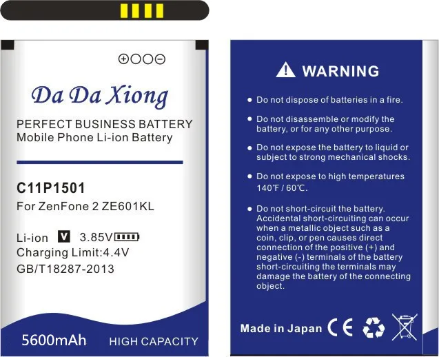 Аккумулятор Da Xiong 5600 мАч C11P1501 для ASUS ZenFone 2 Laser Selfie ZE601KL ZE550KL ZD551K|c11p1501 battery|battery for4000mah