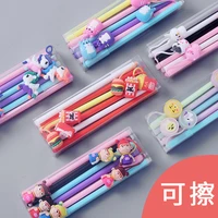 erasable pen neutral friction easy to erase refill blue full needle tube 0 5mm free special eraser office supplies kawaii