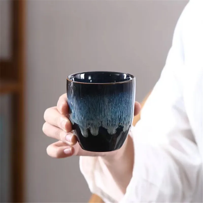 

blue porcelain kung fu cup drinkware chinese ceramic teacup 2 style