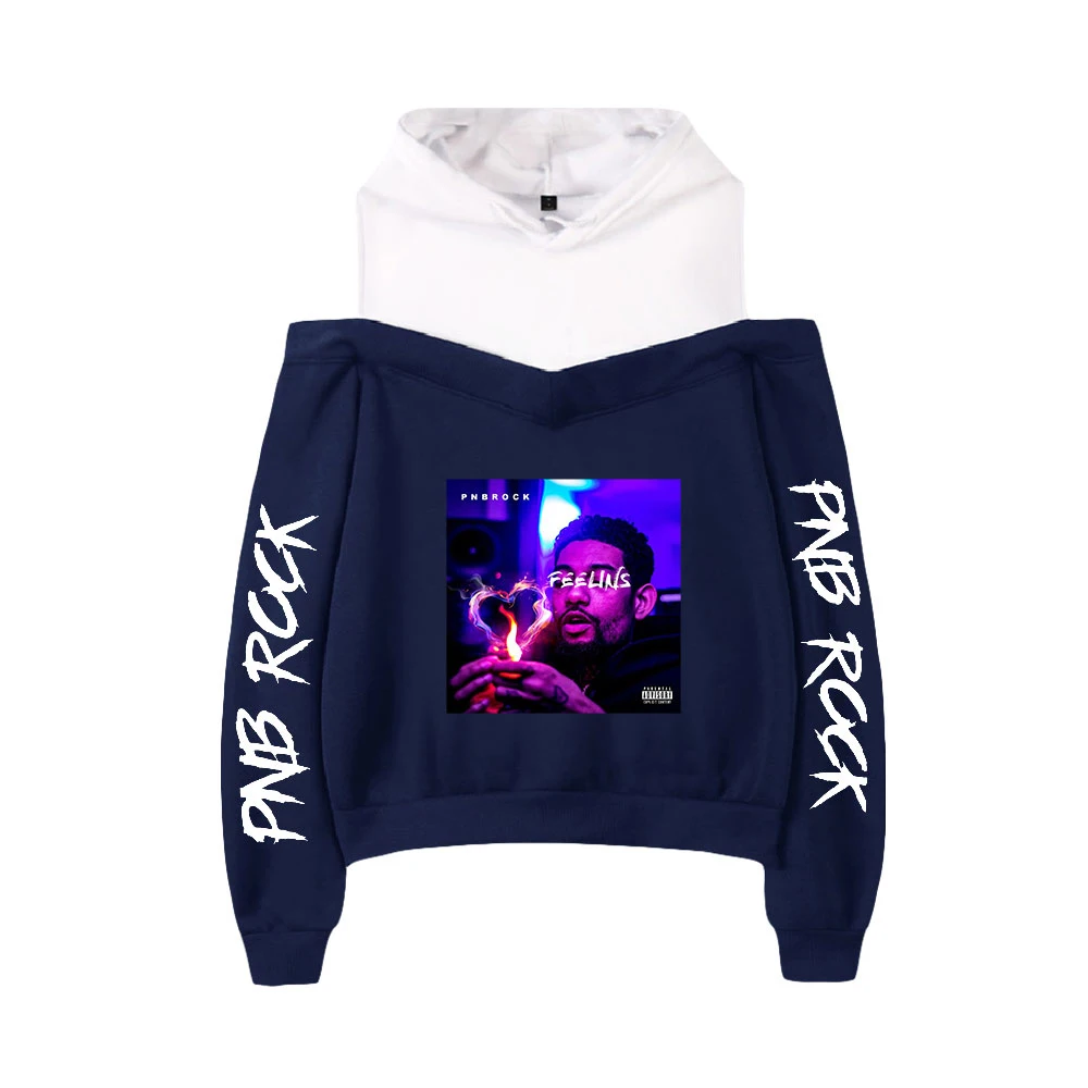

WAWNI Pnb Rock Off Shoulder Hoodies Hip Hop Sweatshirt Harajuku Girl Womens Pullovers New Sexy Hoodies Unique Sweatshirts 2021