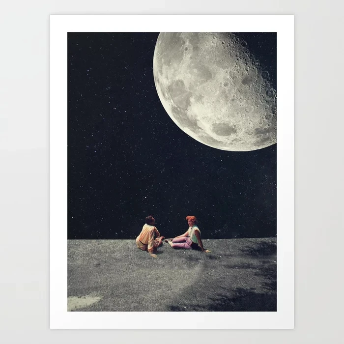 Настенное искусство HD-печати домашнего декора абстрактный постер Вселенная картины Луна крутой холст подарки живописи для гостиной без рамы.