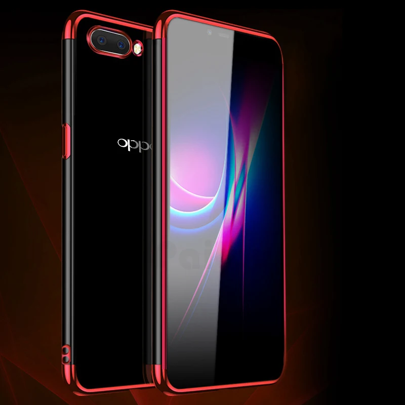Красный UPaitou Роскошные Покрытие чехол для OPPO F11 A9 Pro A7 A7X AX7 A5X AX5 A3 A3S A1 Realme 3 Pro X чехол из силикона и ТПУ с прозрачной оправой и чехол - Цвет: Красный