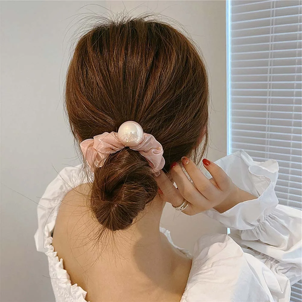 

Ball Head Ponytail Large Intestine Hair Ring Ins Temperament Tie Hair Hair Rope Simple Flower Head Decoration Super Fairy