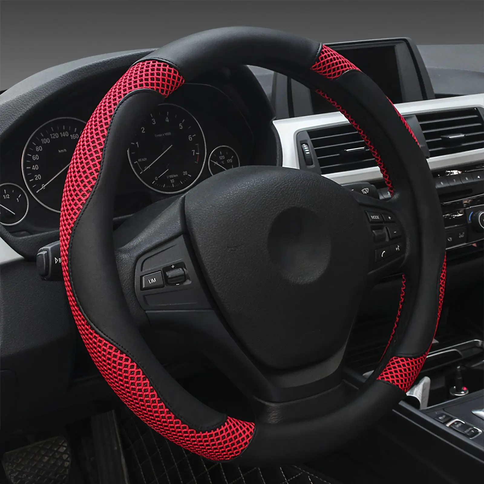 

New Breathable Steering Wheel Cover PU Leather Steering Wheel Protector Anti-Slip Universal 15 Inch Car Interior Accessories