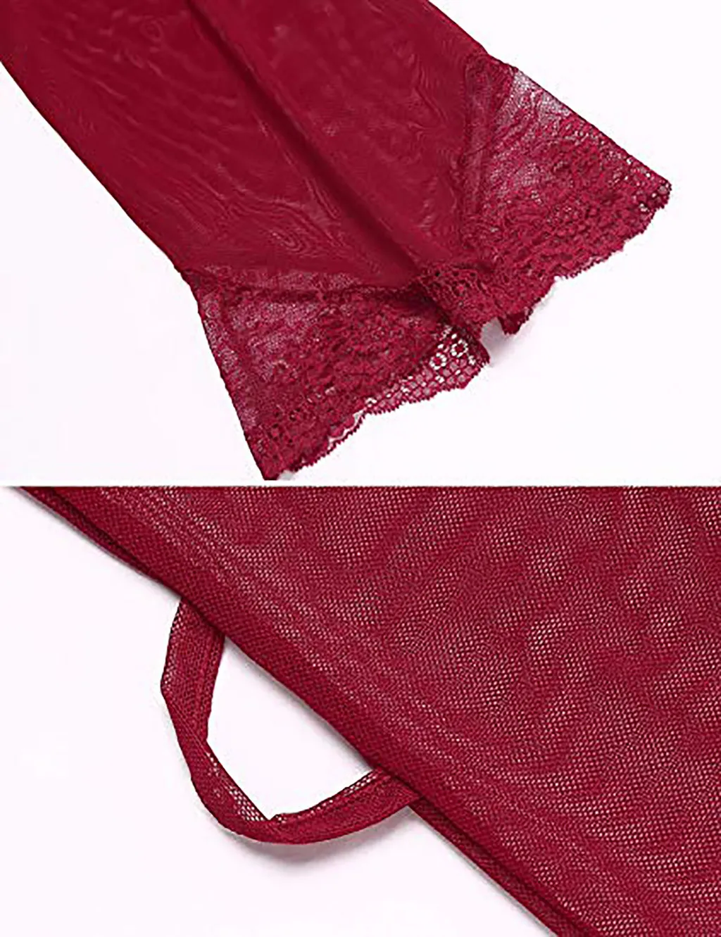 

Erotic Sexy Lingerie Women Lace Nightgowns Set Babydoll Sleepwear Nightdress See Through Mesh Sexy Bathrobe with Belt Nightwear