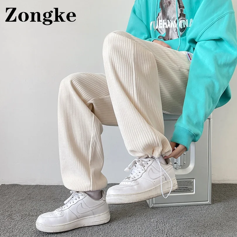 

Zongke Corduroy Men Pants Korean Fashion Joggers Clothing Hip Hop Streetwear Trousers Size M-2XL 2022 Spring New Arrivals