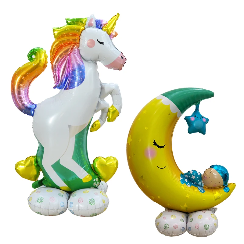 Гигантский стенд Единорог Лошадь фольга шары XXL большой Луна воздушные хорошая