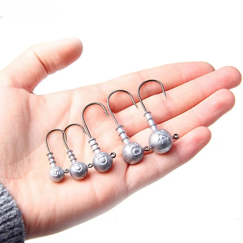 10 шт./лот джиг-головка с открытым свинцом 1 г 2 3. Искусственная кожа 7 14 20 свинцовая