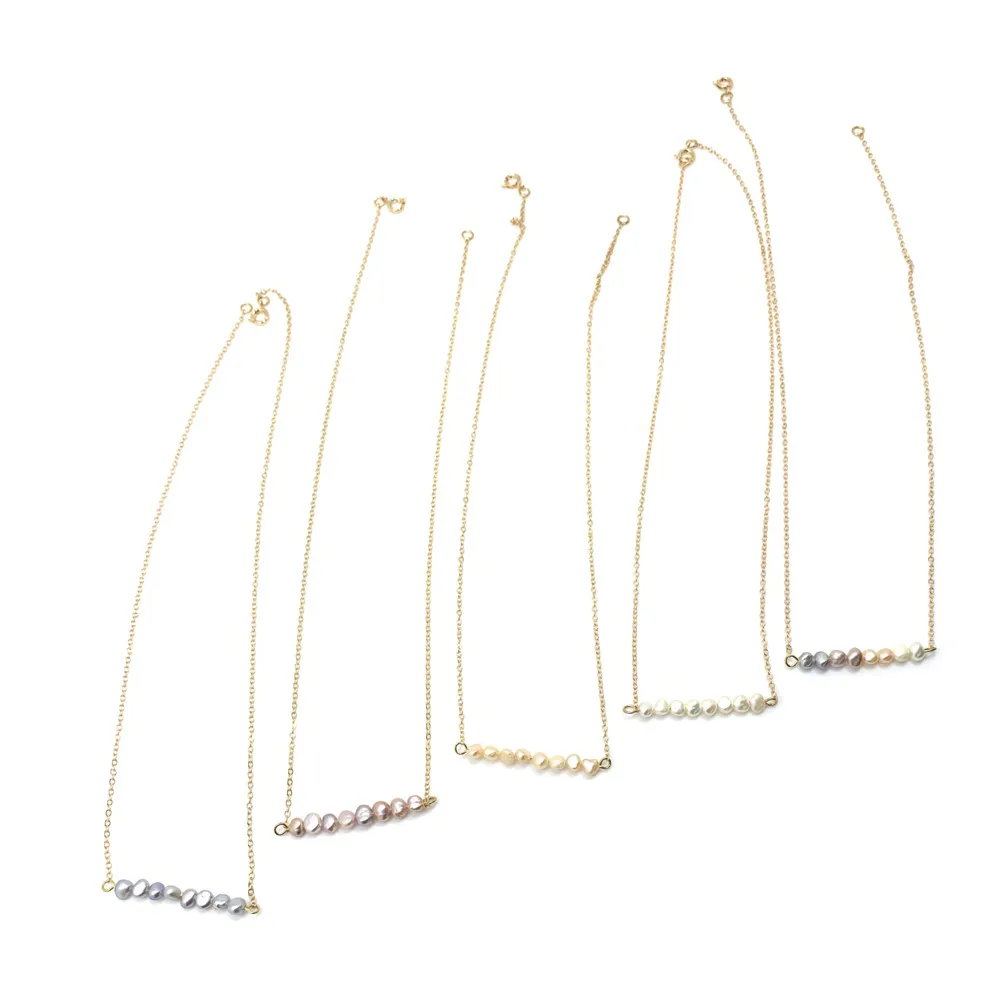 Hot Sale Natural Baroque Pearl Gold-Color Pendant Necklaces Clavicle Chains Necklace Fashion Chain Women Jewelry | Украшения и
