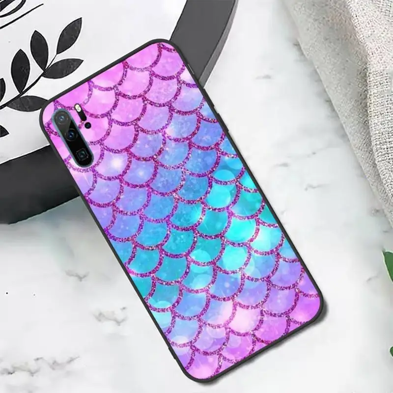 

Mermaid Scales Glitter Purple luxury design Phone Case For Huawei honor Mate P 10 20 30 40 i 9 8 pro x Lite smart 2019 nova 5t