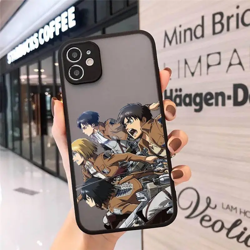 

Attack On Titan Anime Phone Cases matte transparent For iphone 7 8 11 12 plus mini x xs xr pro max cover
