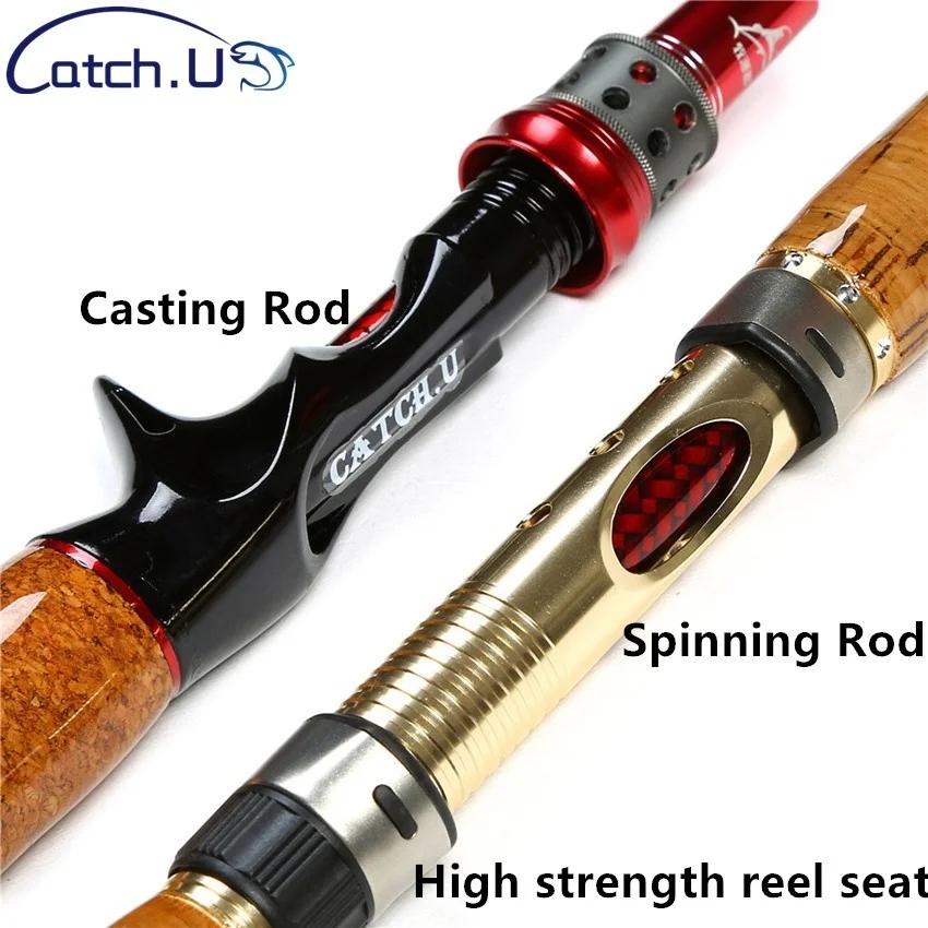 

Fishing Rod 1.8M TO 2.1M High Carbon Pole with Wooden Handle 2 Section Spinning Casting Telescopic Bar M Power 10-25g 8-16lb