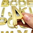 Дверная табличка золотого цвета, Домашний номер 5 см, декоративные буквы и цифры, индивидуальный ABS пластиковый почтовый ящик, адресная наклейка, этикетка, значок цифры на дверь почтовый ящик уличный почтовый ящик дом