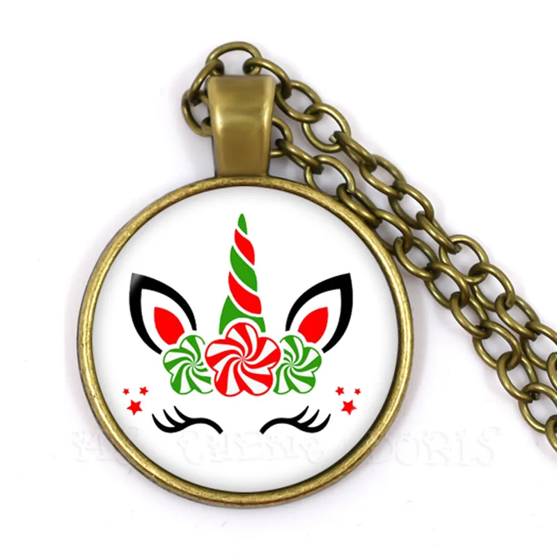 Модное ожерелье в виде единорога диаметром 25 мм из искусственной бронзы для