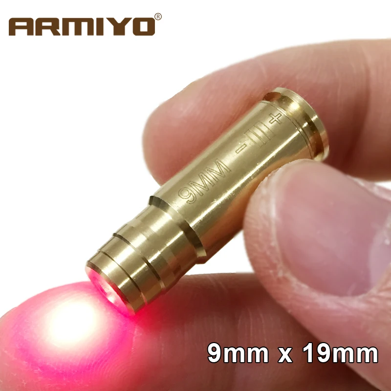 Armiyo 9 мм. 380Cal картридж 9x18 мм и 9x19 мм пистолета диаметр прицел пистолет Boresighter Тактический красный лазерный точечный охотничий аксессуар