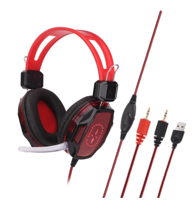 

Gaming Headset SY833 Glowing Computer PC Cafe Durable Headphones Head-mounted E-sports Game Headset For Computer PS4 Xbox PS5