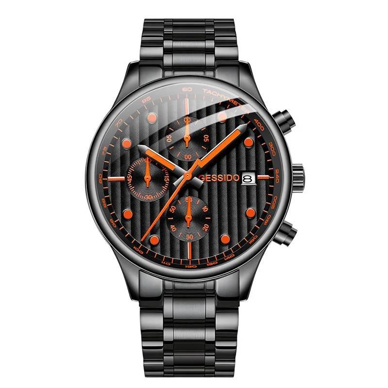 Новые модные мужские часы с хронографом аналоговые кварцевые наручные 30 м