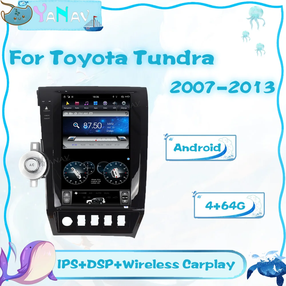 

Автомобильный радиоприемник для Toyota Tundra 2007-2013 Android 2 Din магнитофон GPS навигация автомобильный видео мультимедийный плеер Carplay головное устро...