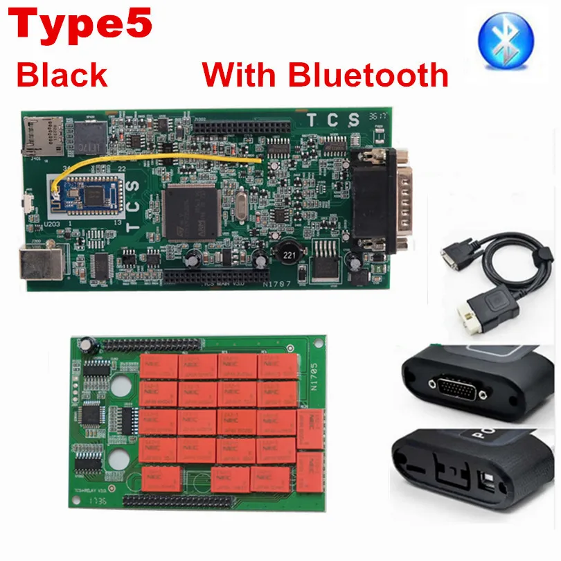 A+ качество OBDIICAT TCS Pro Красный V3.0 реле Ник,1 OBD2 Bluetooth автомобили/грузовики OBD2 диагностический инструмент считыватель кодеров как MVD - Цвет: Type5 Black Case BT