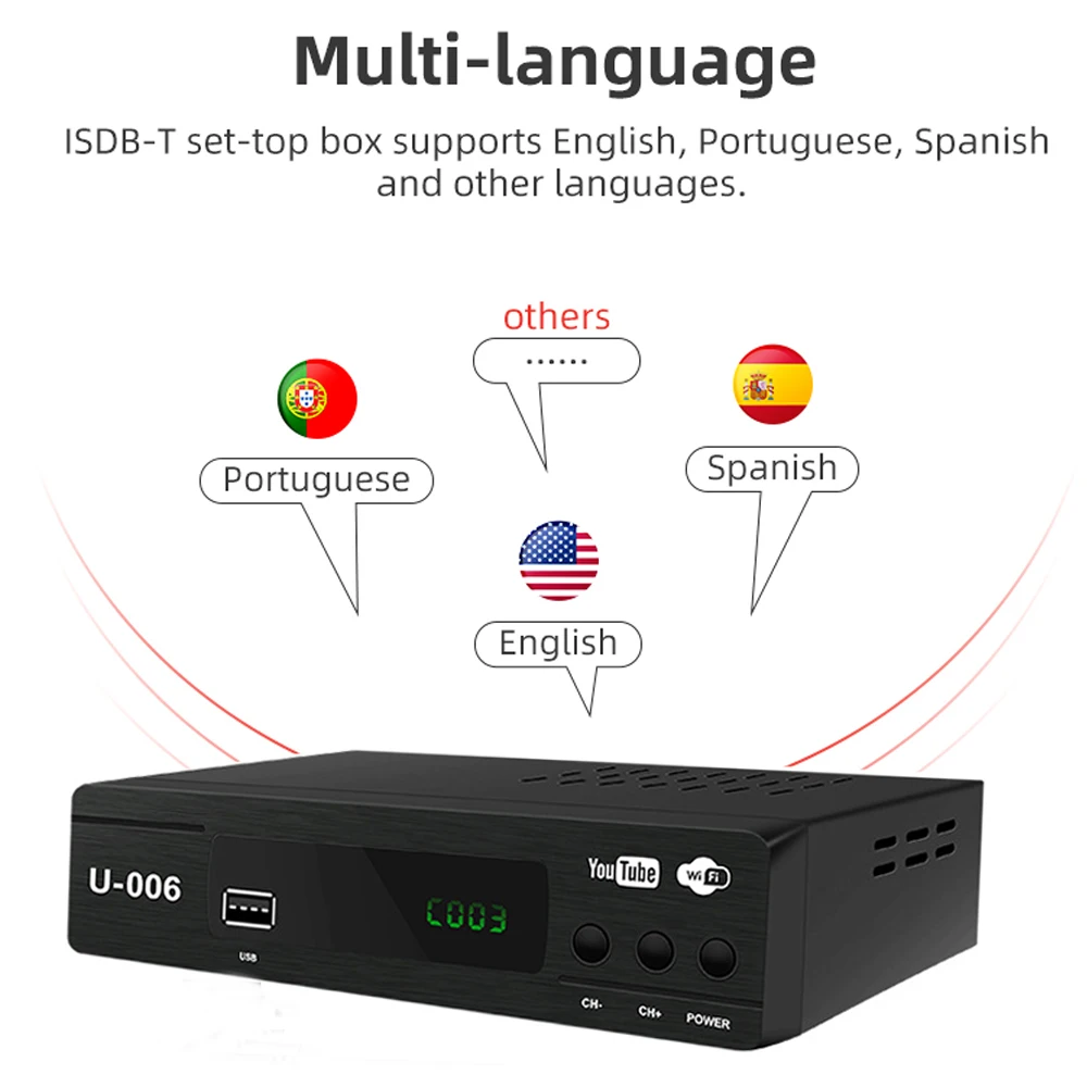ISDB T суши ТВ приемник для Чили/Бразилия/Перу приемное устройство Поддержка Youtube
