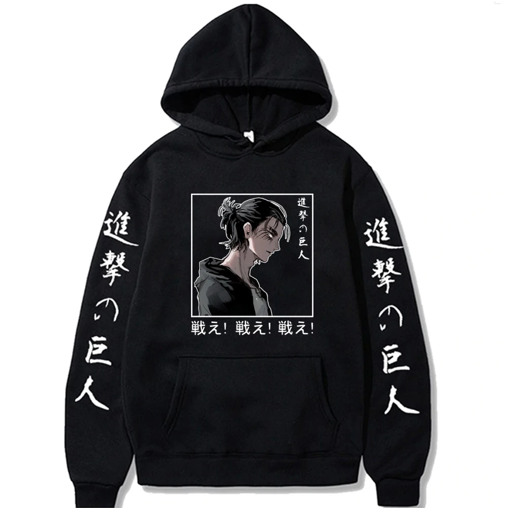 

Anime Attack on Titan Print Long Sleeve Hoodies Men Streetwear Tops