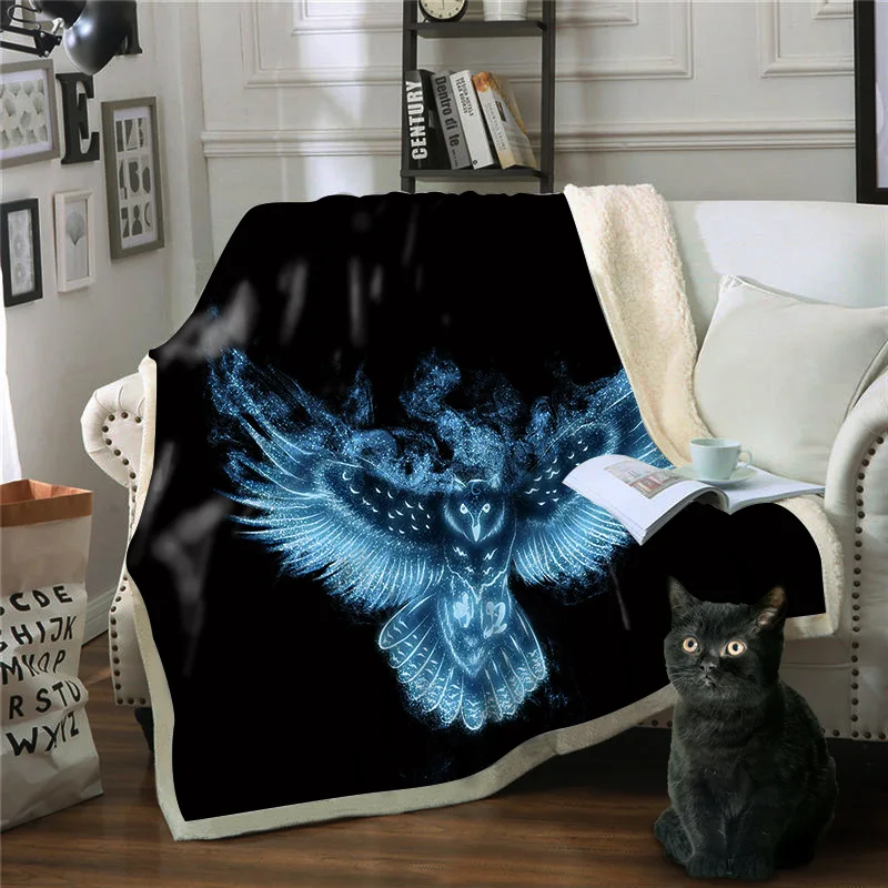 Цифровое искусство Орел двойной слой флис теплая выбрасывающимся одеялом | Дом и