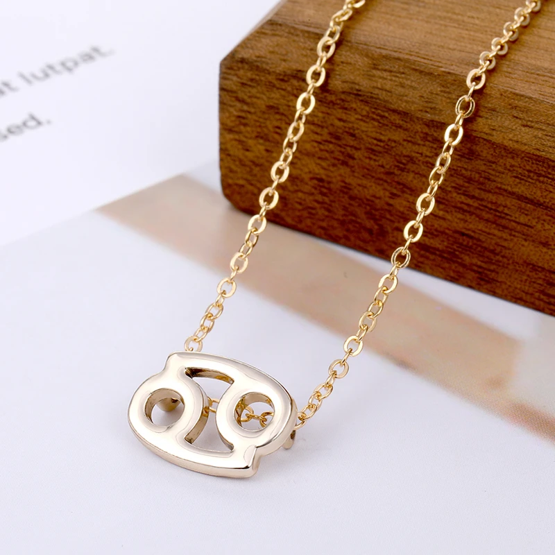 DAXI зодиакальное Ожерелье Подвеска на золотой цепочка шею бижутерия для женщин