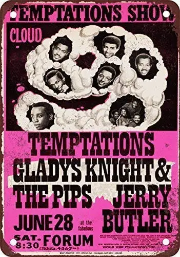 

Metal Tin Sign 1969 The Temptations In Los Angeles Vintage Look Reproduction Retro Vintage Bar Sign Metal Tin Sign Vintage