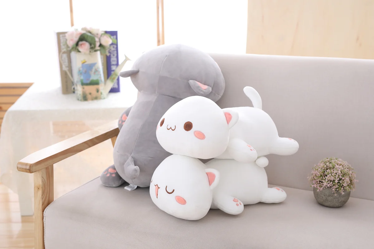 Lucky Boy Sunday Kawaii Лежа кошка плюшевая игрушка мягкая Милая кошка плюшевая подушка Chshion детские плюшевые игрушки подарок на день рождения Рождество