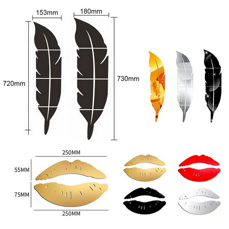 

3D Mirror Wall Stickers DIY Self Adhesive Mirrors Wallpaper Decorative Mirrors Wall Sticker Irregular Acrylic Mirror Home Decor