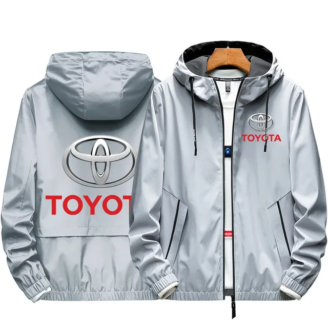 

2021 Spring Autumn Toyota Bomber Jacket Men's Zipper Coat Elastic Casual Windbreaker Sports Male Outdoor Clothing Top