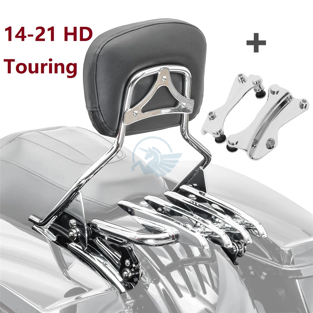 

Подставка для спины, съемная спинка, багажник для Harley Touring Road King Electra Street Glide FLHR FLHX FLHT 09-21 UP