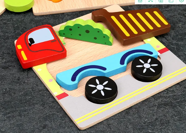 Деревянная головоломка для малышей Ранние развивающие игрушки головоломки 3d