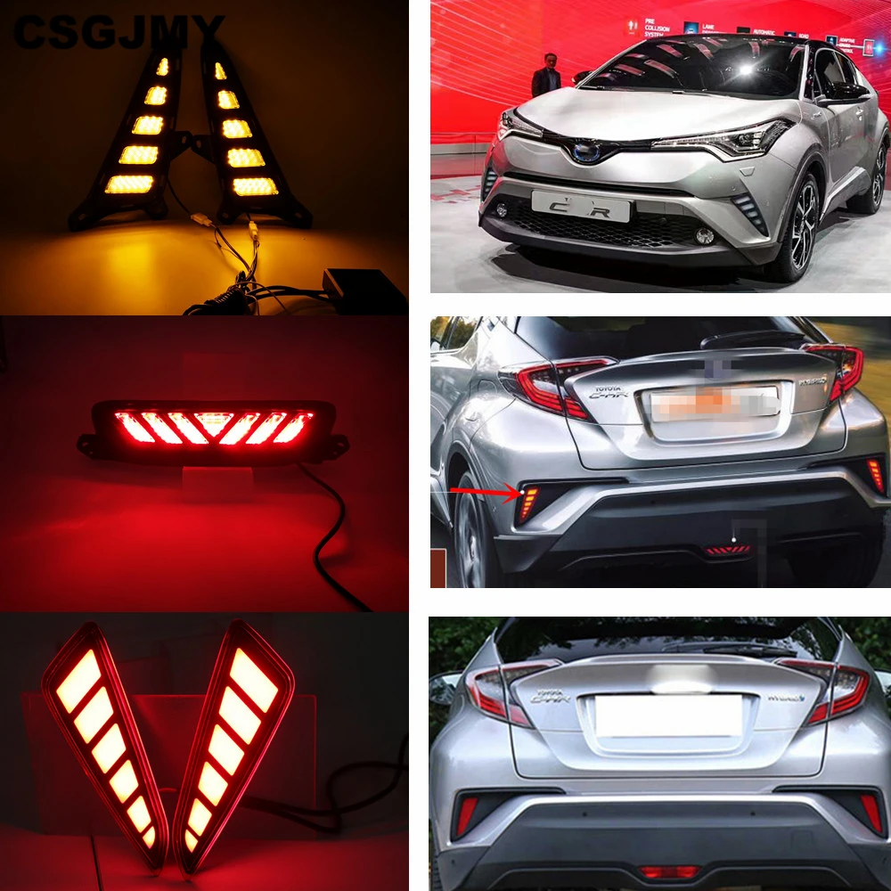 1 комплект светодиодный для Toyota C HR ЧР 2016 2017 2018 2019 DRL Дневной светильник & задний