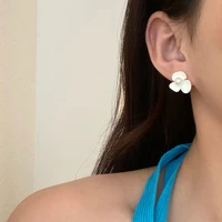 s925 needle sweet jewelry flower earrings pretty design white round circle earrings for women gift fine jewelry