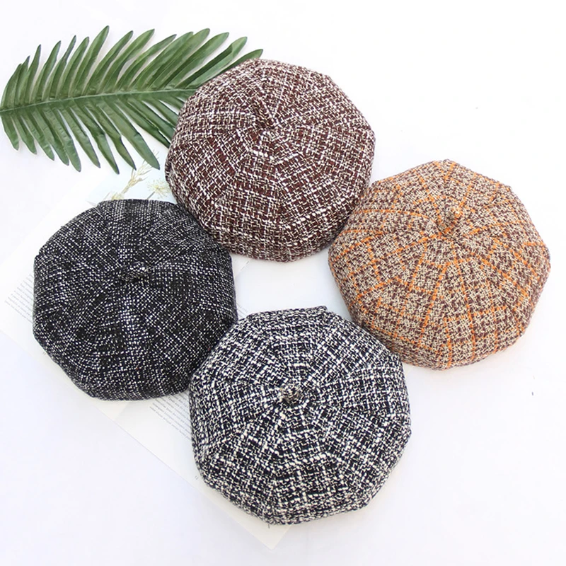 

Casquette 2019 autumn and winter tweed berets ladies elegant ladies painter hat fashion newsboy hats BTM06