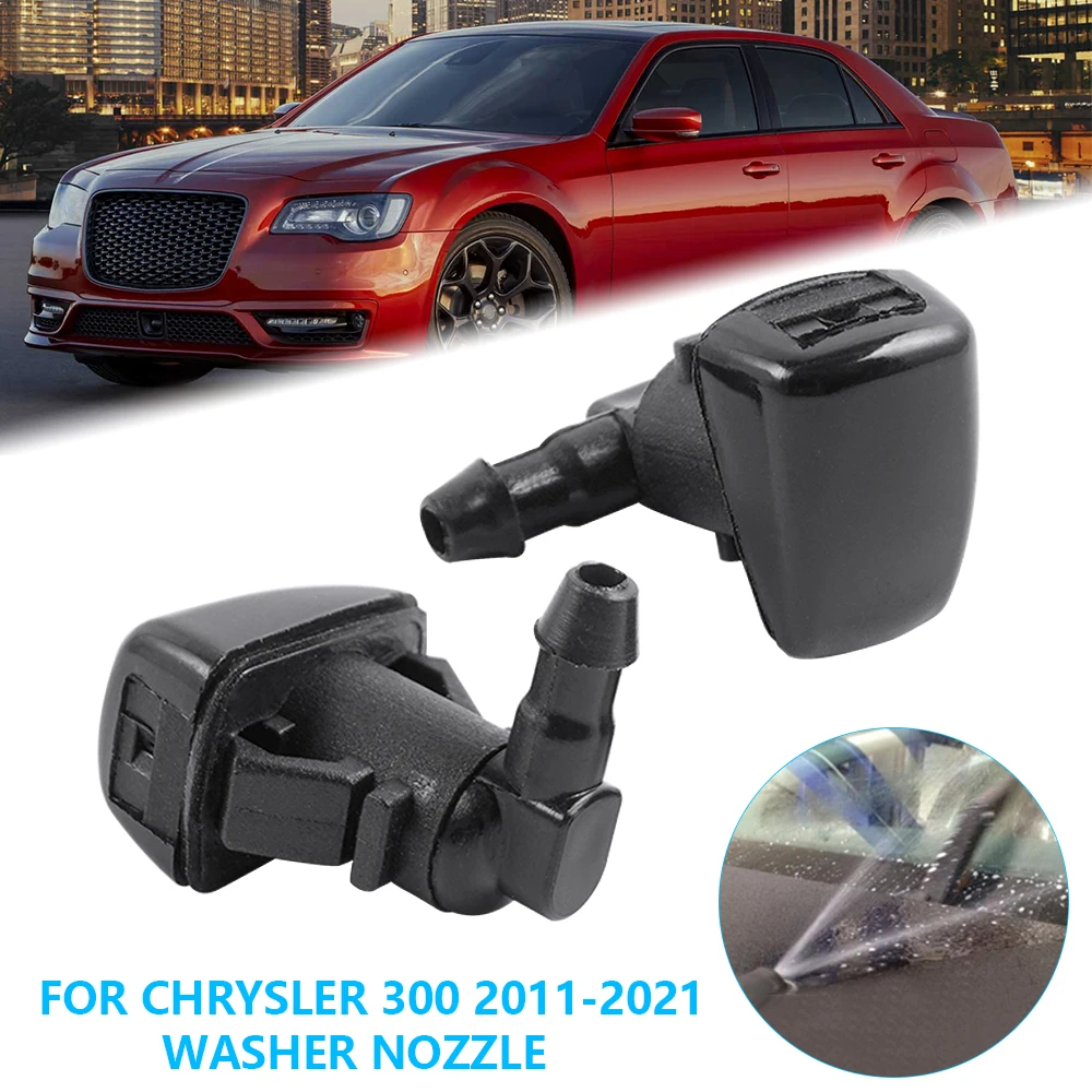 

2Pcs Car Front Windshield Washer Spray Jet Nozzle 68260029AA For 2011-20 Chrysler 300 2011-14 Dodge Charger