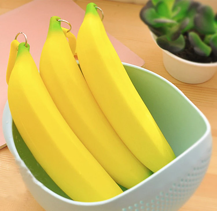 В форме банана силиконовый Портативный сумка Kawaii Миньоны для монет карандашей